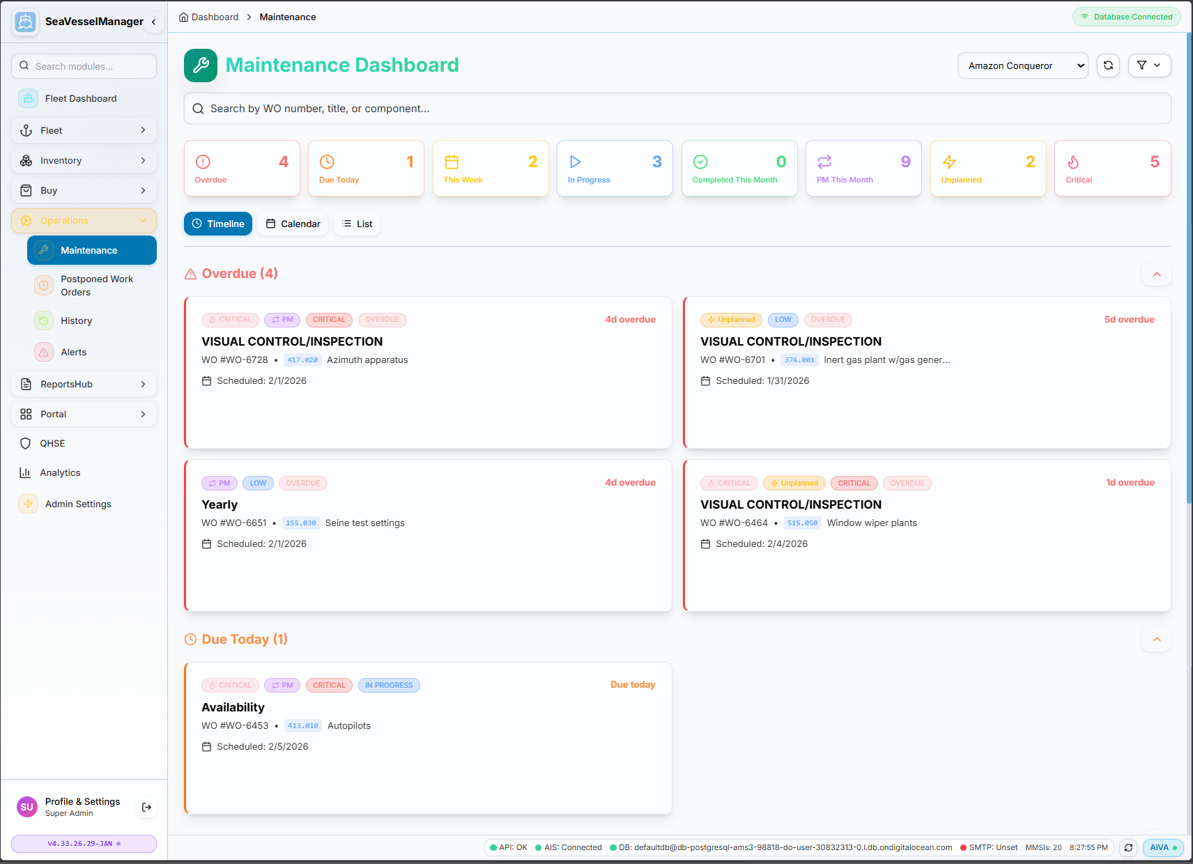 Maintenance Dashboard