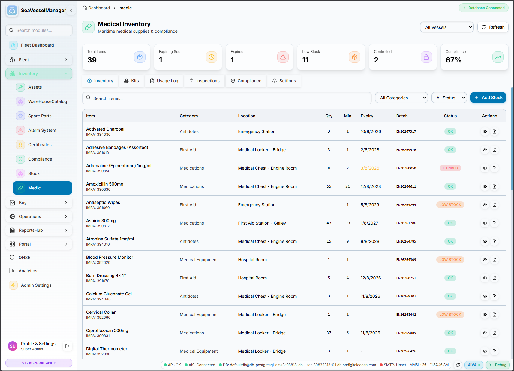 Medic Module - Medical Inventory Dashboard